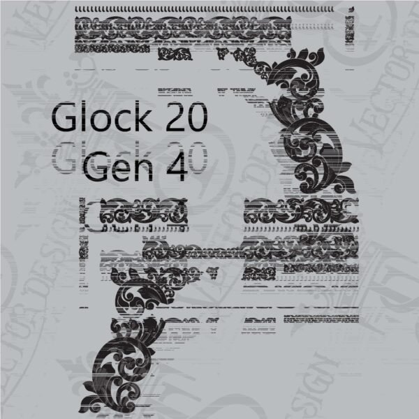 STVector Design Glock 20 Gen 4 Scroll Vector Design engraving files,pistol engrave,vector ,laser engravi g svg dxf ai digital download - Image 2