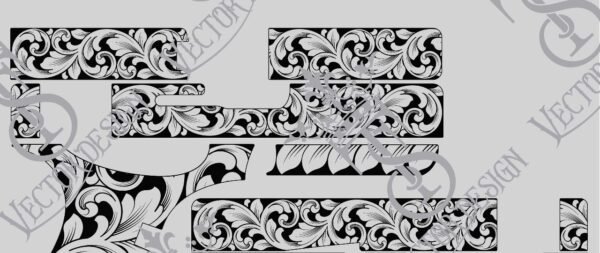 STVector Design Glock 43 scroll Vector Design engraving files,pistol engrave,vector ,laser engraving svg dxf ai digital download - Image 2