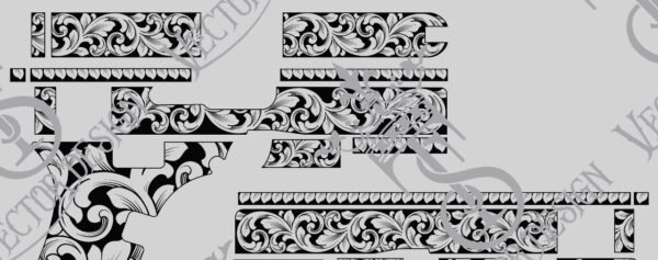STVector Design Glock 19x scroll Vector Design engraving files,pistol engrave,vector ,laser engraving svg dxf ai digital download - Image 2