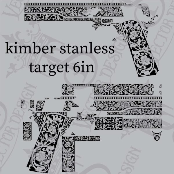 STVector Design kimber stanless target 6in scroll Vector design  engraving files,pistol engrave,vector ,laser engraving svg dxf ai digital download