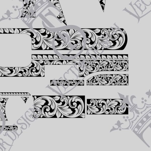 STVector Design Remington R1s scroll Vector design engraving files,pistol engrave,vector ,laser engraving svg dxf ai digital download - Image 5