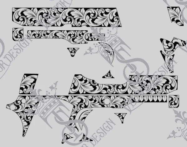 STVector Design Kimber Stainless Ultra Carry II scroll Vector Design engraving files,pistol engrave,vector ,laser engraving svg dxf ai digital download - Image 3