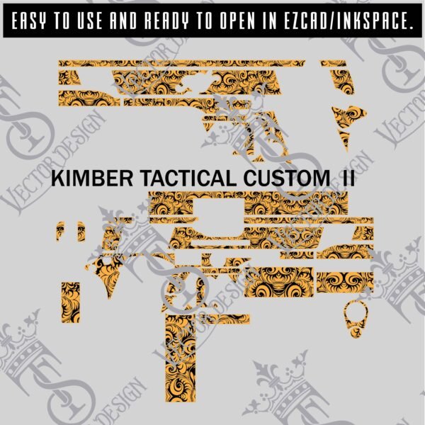 STVector Design kimber-tactical-custom-ii scroll Vector design  engraving files,pistol engrave,vector ,laser engraving svg dxf ai digital download