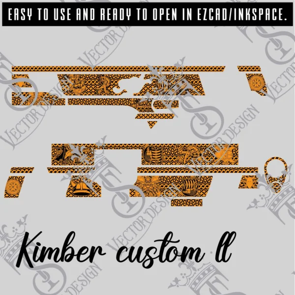 STVector Design Kimber custom ll  Vking Vector  Design  engraving files,pistol engrave,vector ,laser engraving svg dxf ai digital download - Image 3
