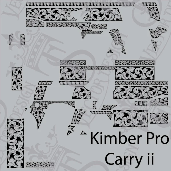 STVector Design Kimber Pro Carry ii Scroll Vector design  engraving files,pistol engrave,vector ,laser engraving svg dxf ai digital download