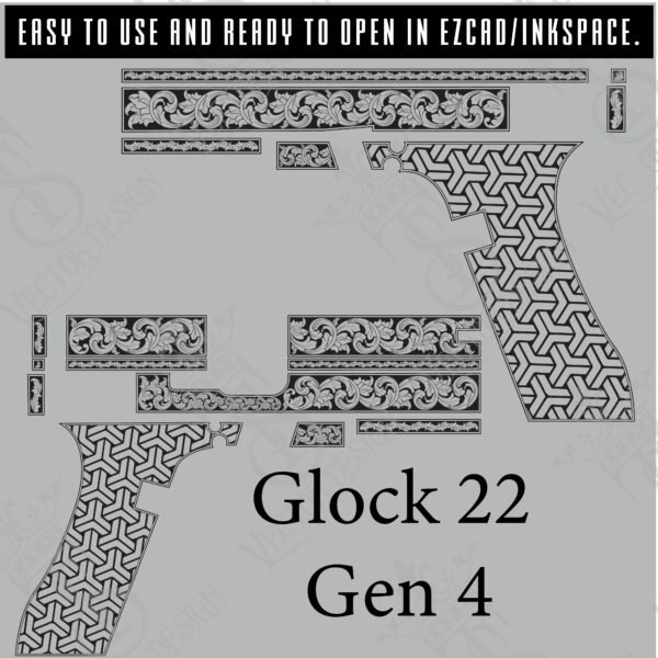 STVector Design Glock 22 Gen 4 Vector design engraving files,pistol engrave,vector ,laser engraving svg dxf ai digital download