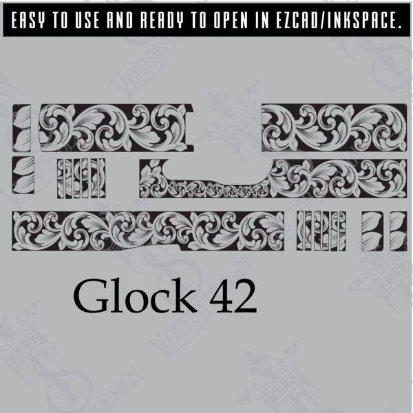 STVector Design Glock 42 Vector design engraving files,pistol engrave,vector ,laser engraving svg dxf ai digital download