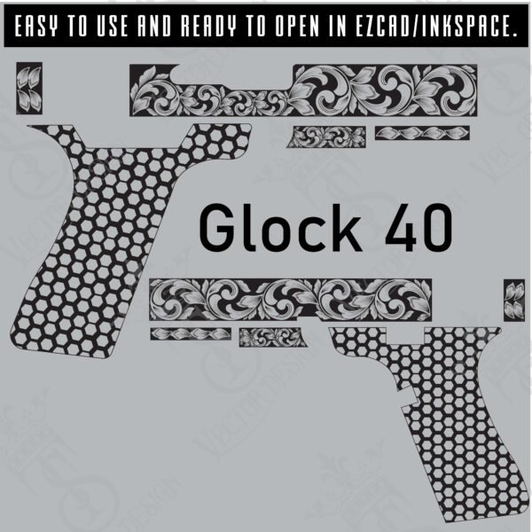 STVector Design Glock 40 Vector design engraving files,pistol engrave,vector ,laser engraving svg dxf ai digital download