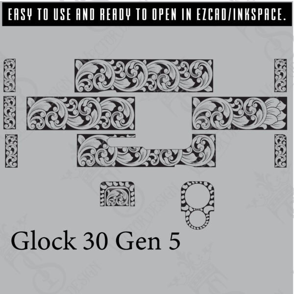 STVector Design Glock 30 Gen 5 Vector design engraving files,pistol engrave,vector ,laser engraving svg dxf ai digital download