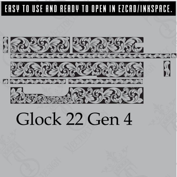 STVector Design Glock 22 Gen 4 Vector design engraving files,pistol engrave,vector ,laser engraving svg dxf ai digital download