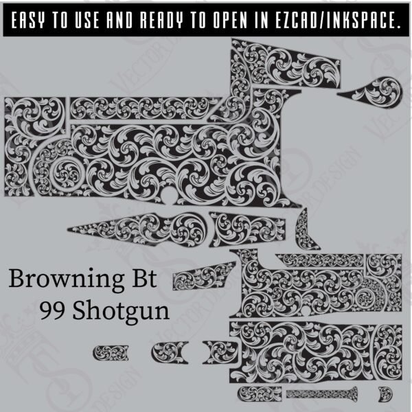 STVector Design Browning bt 99 shotgun Vector design engraving files,pistol engrave,vector ,laser engraving svg dxf ai digital download